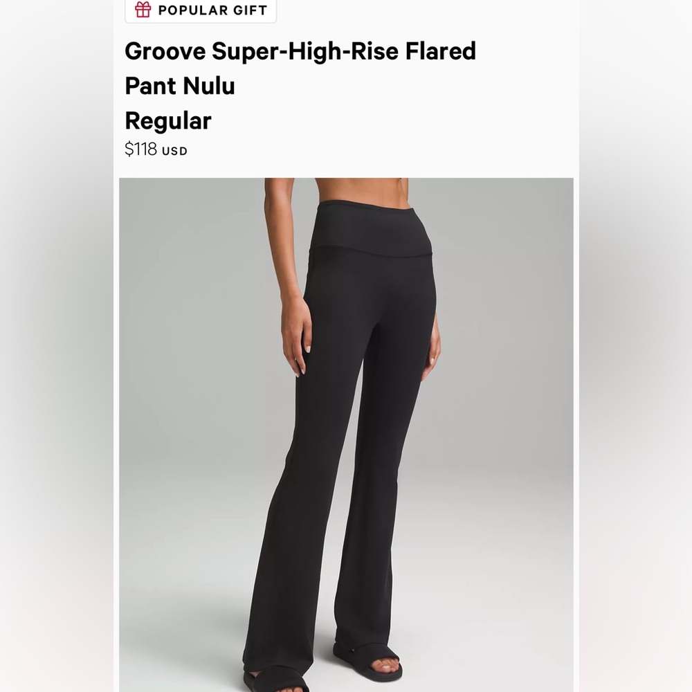 Lululemon super high rise flare groove pant size 6